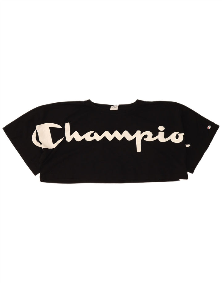 T-shirt grafica oversize corta da donna Champion Top UK 14 Medium Nero