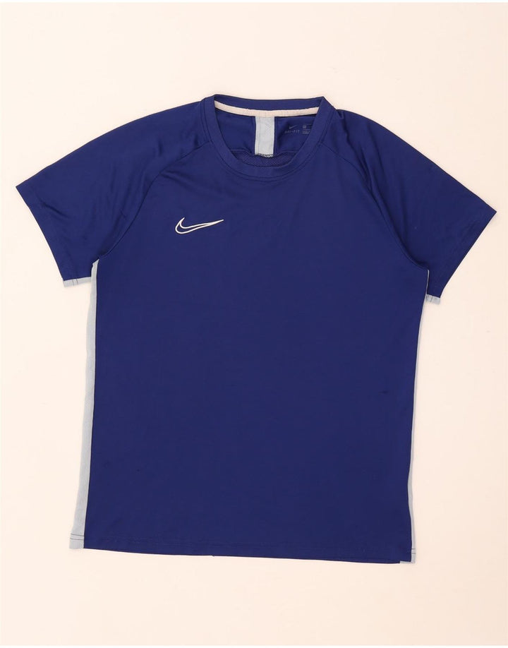 T-shirt Nike Dri Fit da uomo, grande, in poliestere color block blu