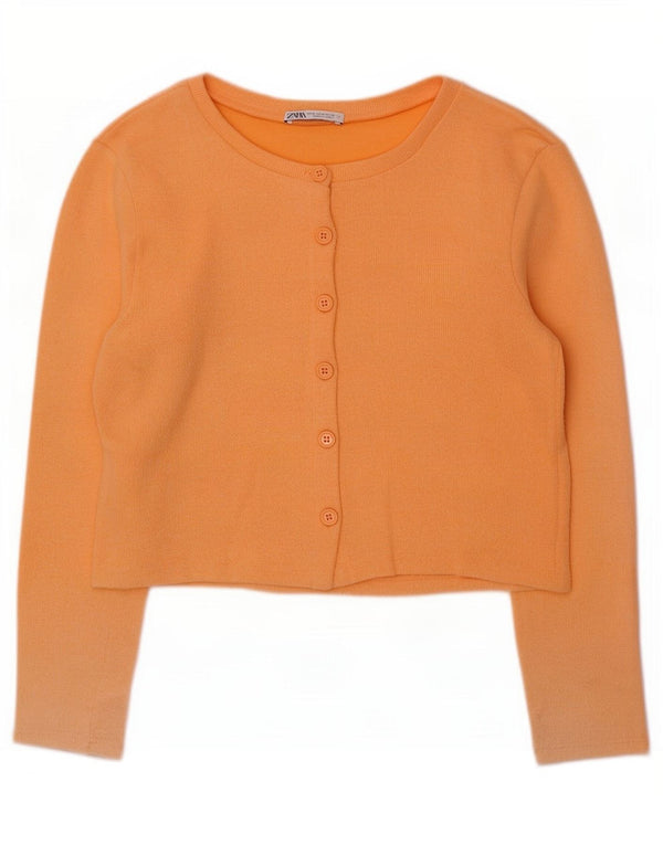 Top cardigan corto da donna Zara UK 12 arancione medio