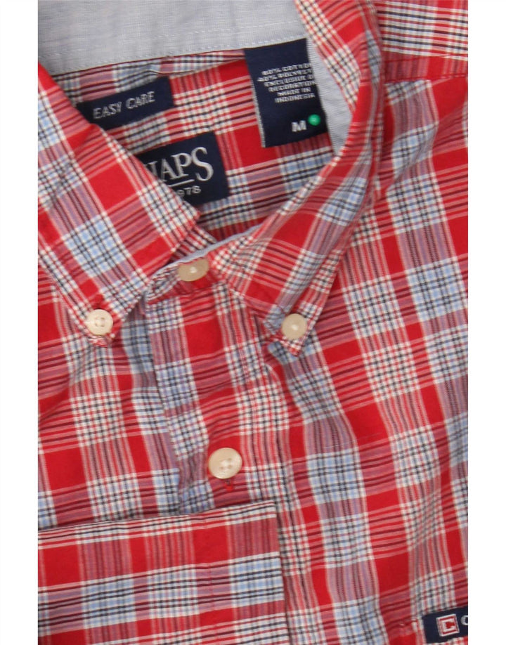 Camicia a maniche corte da uomo Chaps in cotone a quadri rosso medio