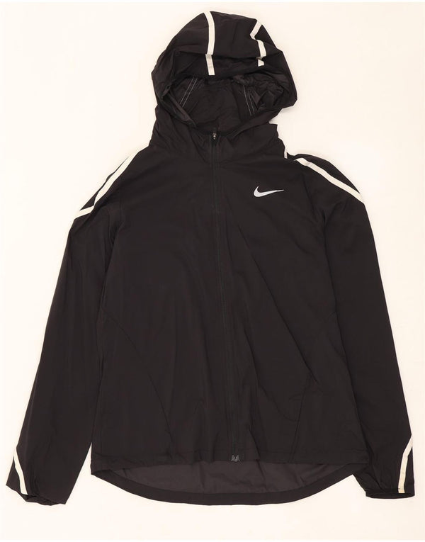 Giacca da ginnastica con cappuccio da donna Nike UK 14 nylon nero medio