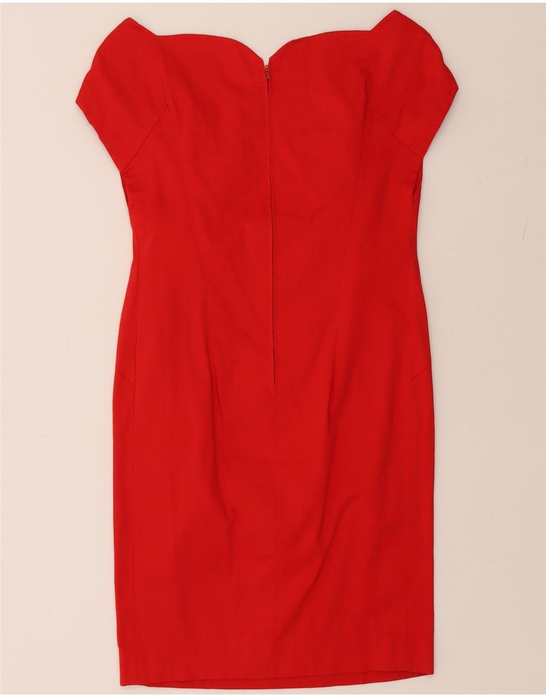 DAPHNE Womens Off Shoulder Sheath Dress UK 6 XS Red Vintage Daphne and Second-Hand Daphne from Messina Hembry 