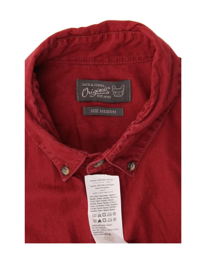 JACK & JONES Mens Shirt Medium Red Cotton Vintage Jack & Jones and Second-Hand Jack & Jones from Messina Hembry 