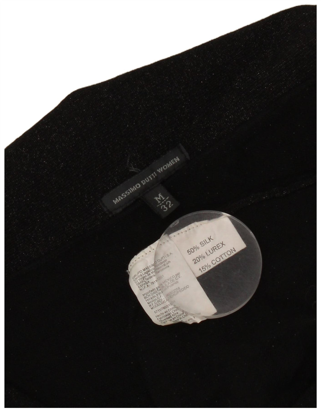 MASSIMO DUTTI Canottiera corta da donna con allacciatura frontale UK 12 Medio Nero screziato