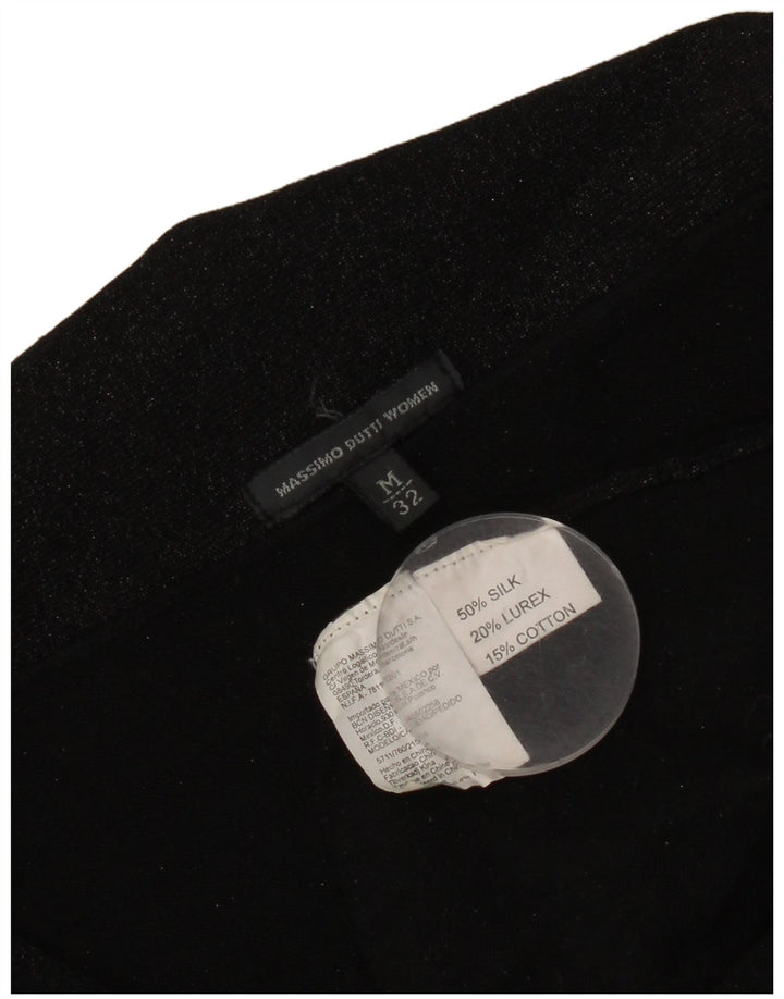 MASSIMO DUTTI Canottiera corta da donna con allacciatura frontale UK 12 Medio Nero screziato