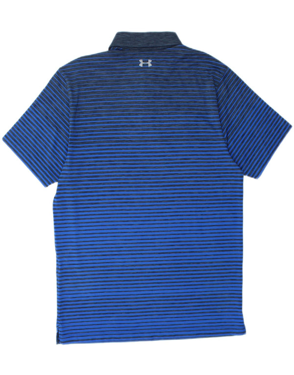 Polo grafica da uomo UNDER ARMOUR Heat Gear blu medio a righe