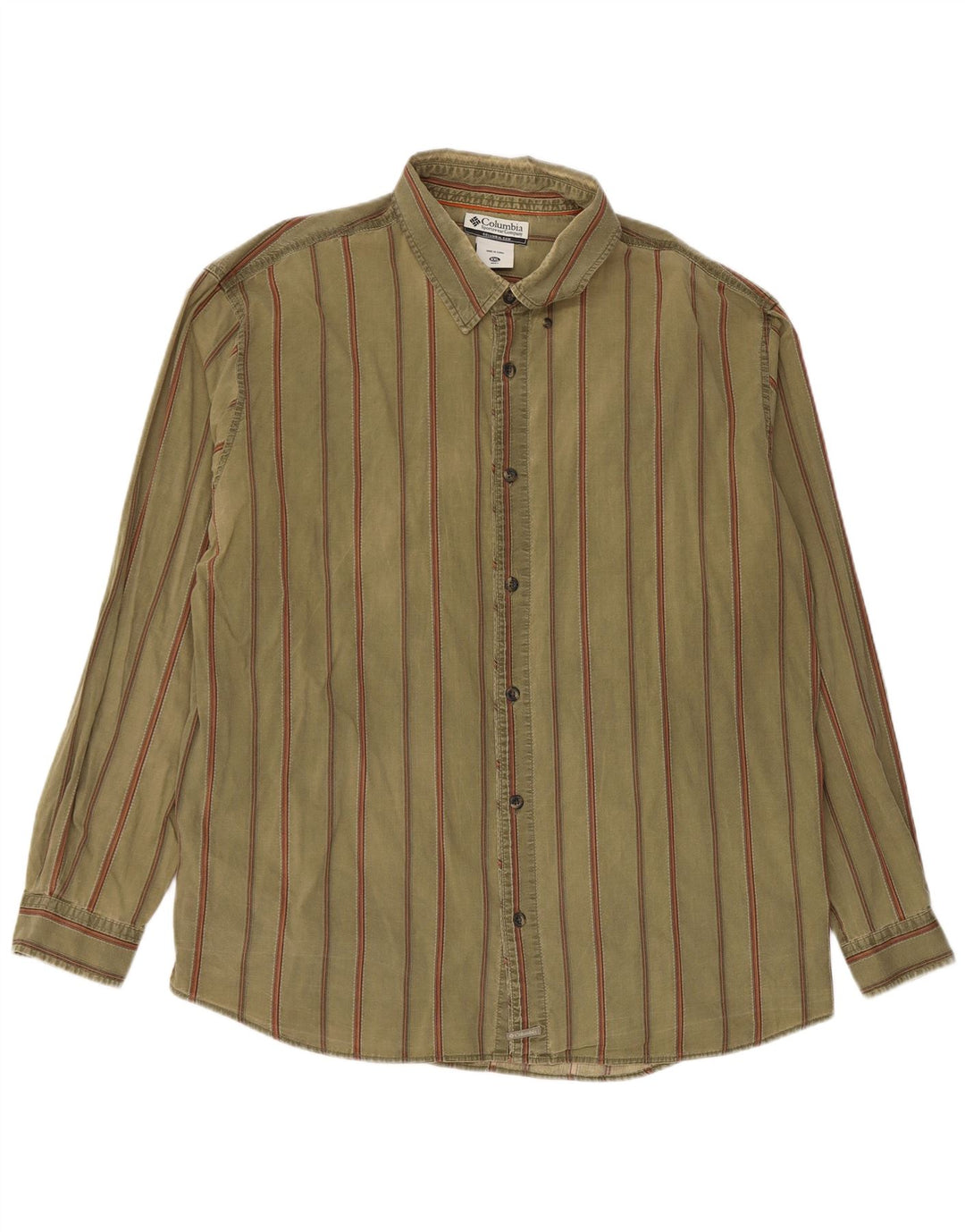 Camicia da donna Columbia 2XL cotone a righe kaki