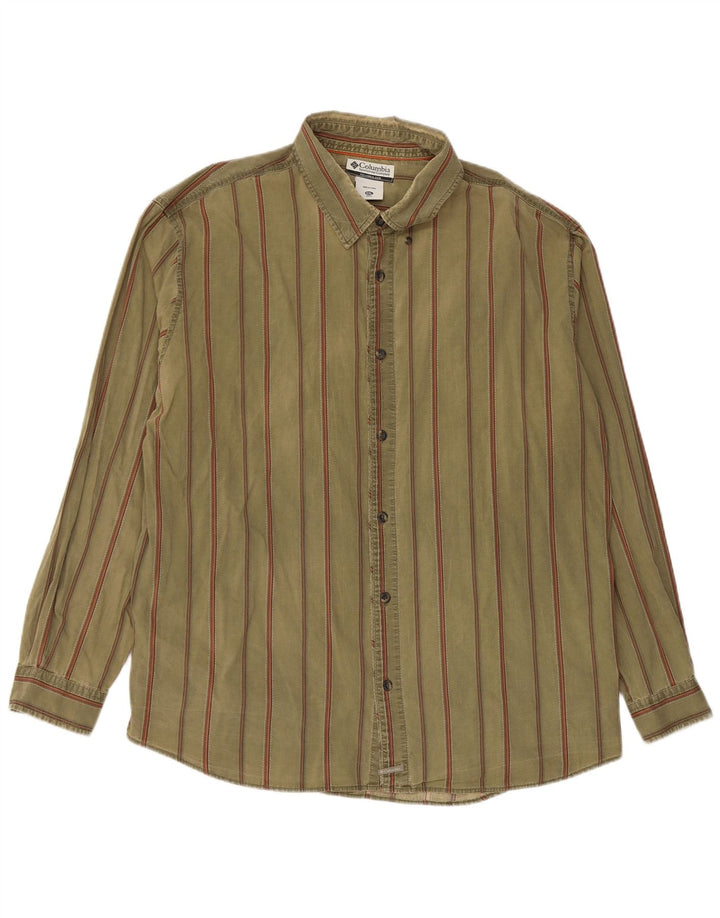 Camicia da donna Columbia 2XL cotone a righe kaki