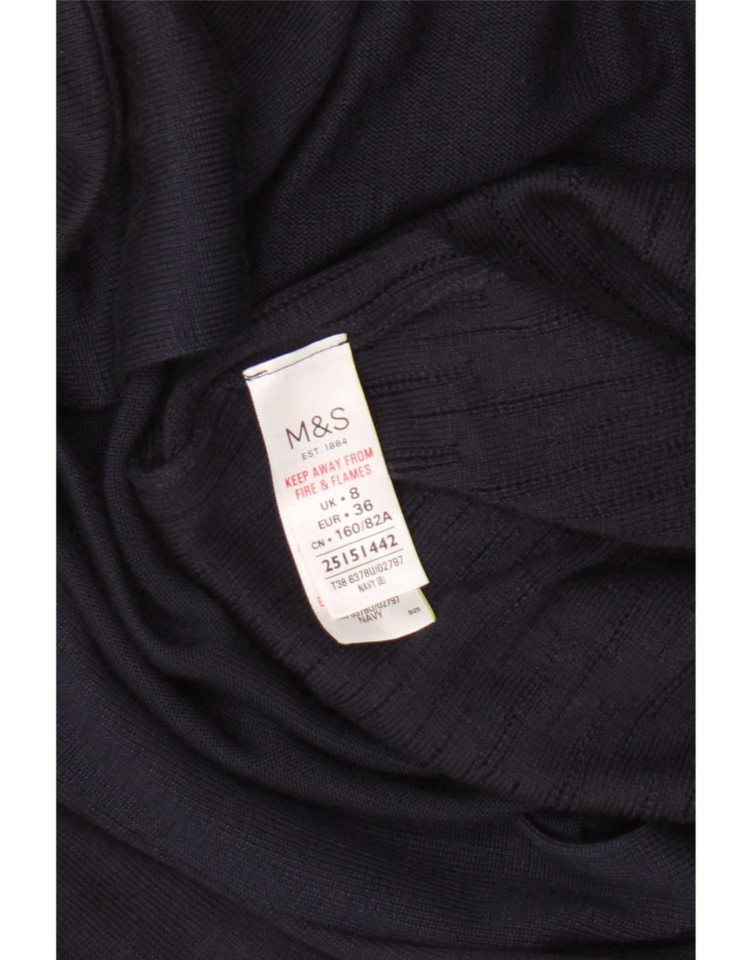 Maglione cardigan aperto da donna Marks & Spencer UK 8 piccolo in viscosa blu navy