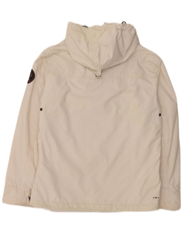 Giacca anorak da uomo con vestibilità regolare con cappuccio Napapijri UK 40 Large bianca in poliammide