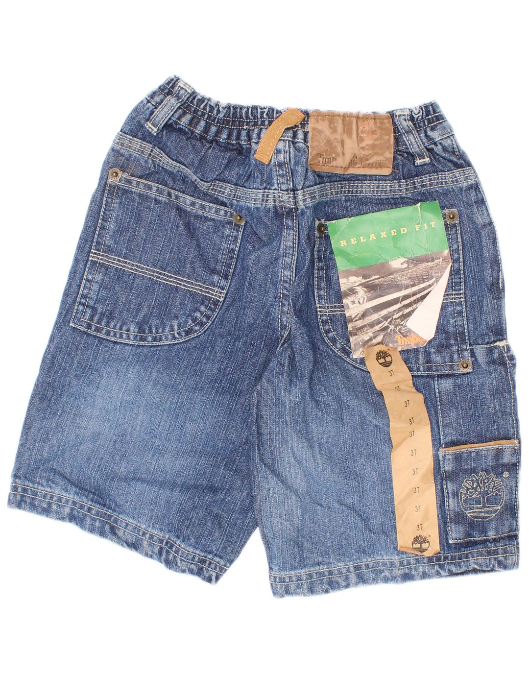 Pantaloncini di jeans cargo per ragazzi Timberland 2-3 anni W22 cotone blu