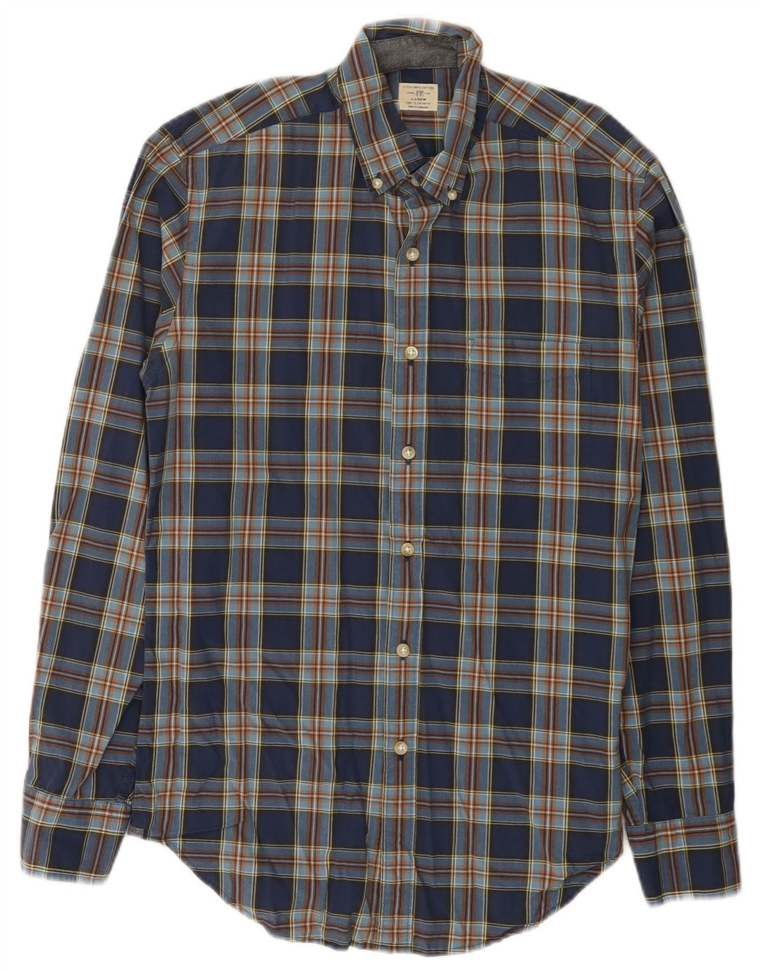Camicia da uomo J. Crew taglia 14 1/2 piccolo cotone a quadri blu