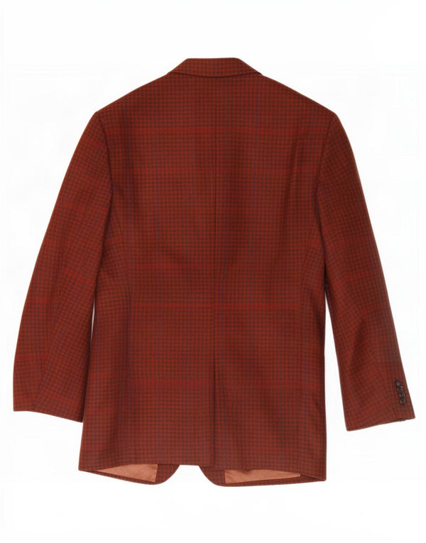 Giacca blazer vintage da uomo a 2 bottoni UK 36 piccolo pied de poule marrone