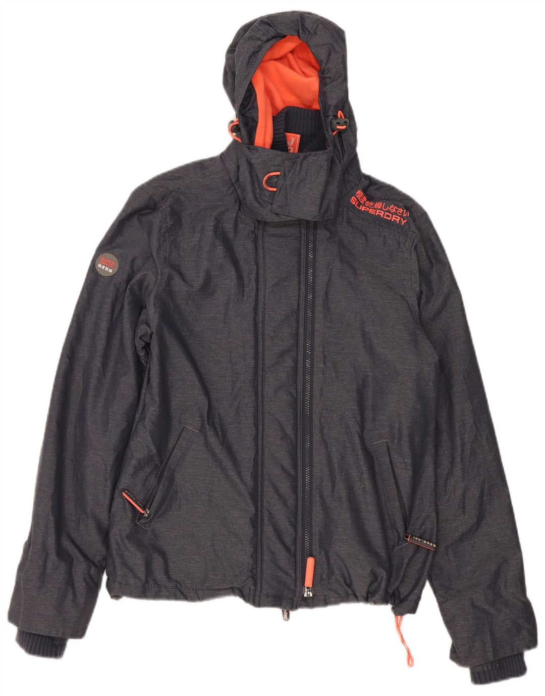 Giacca a vento con cappuccio da donna Superdry Windcheater UK 16 grande grigia