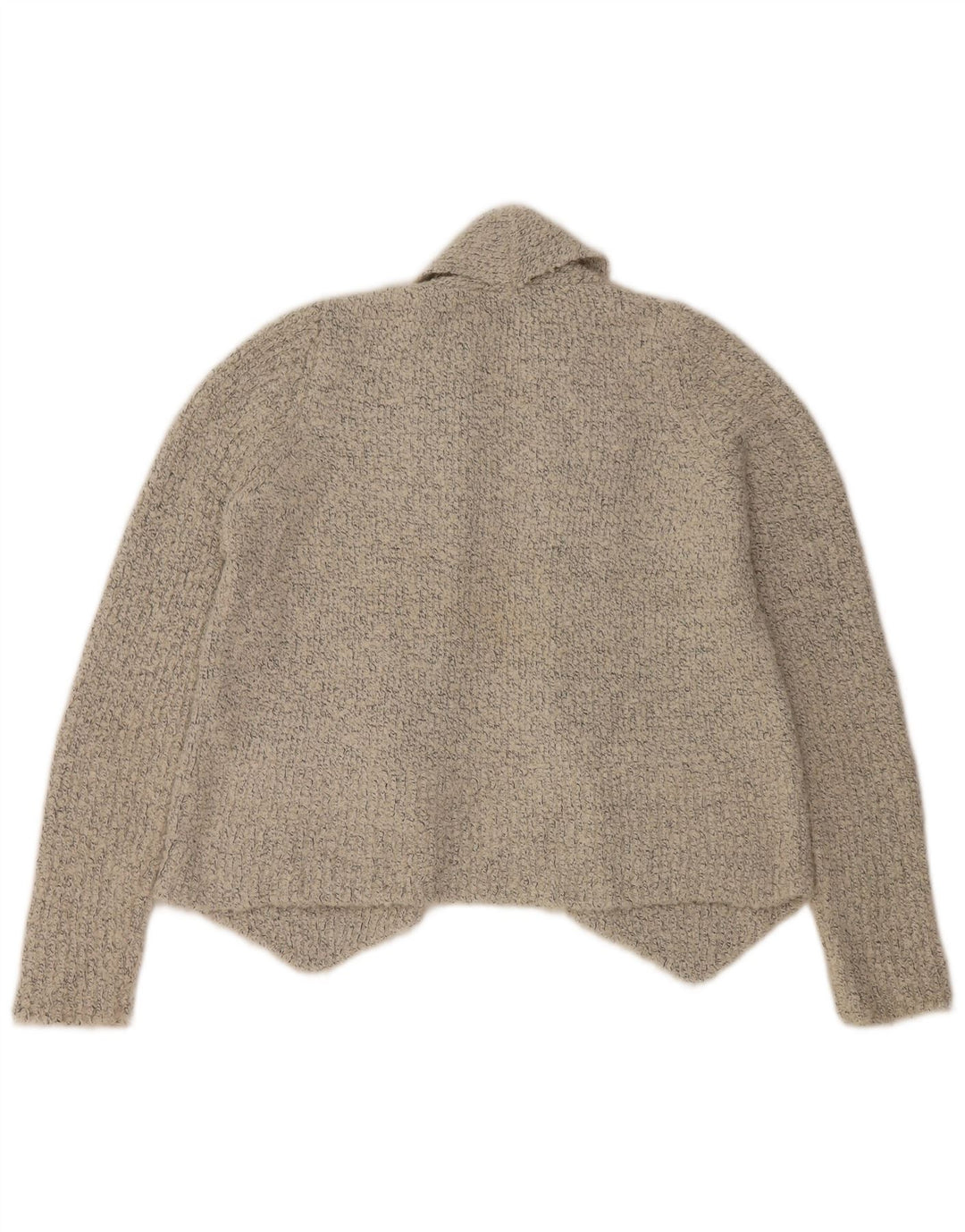 Maglione cardigan aperto corto Marks & Spencer da donna UK 14 Grigio medio chiazzato
