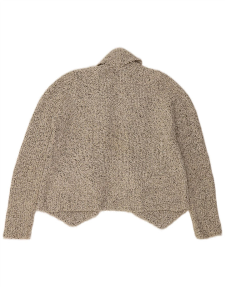 Maglione cardigan aperto corto Marks & Spencer da donna UK 14 Grigio medio chiazzato