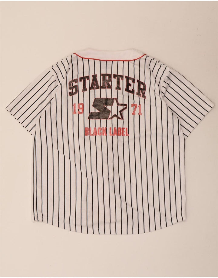 Maglia grafica da uomo Starter Top in poliestere a righe bianche piccole
