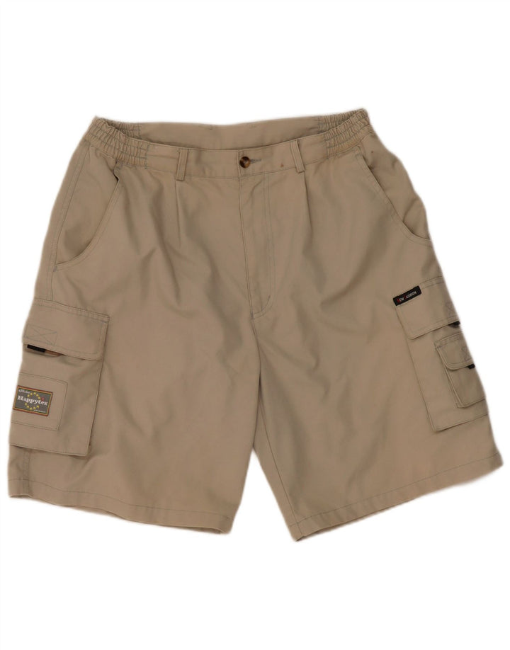 VINTAGE Mens Cargo Shorts Medium W30  Beige Cotton