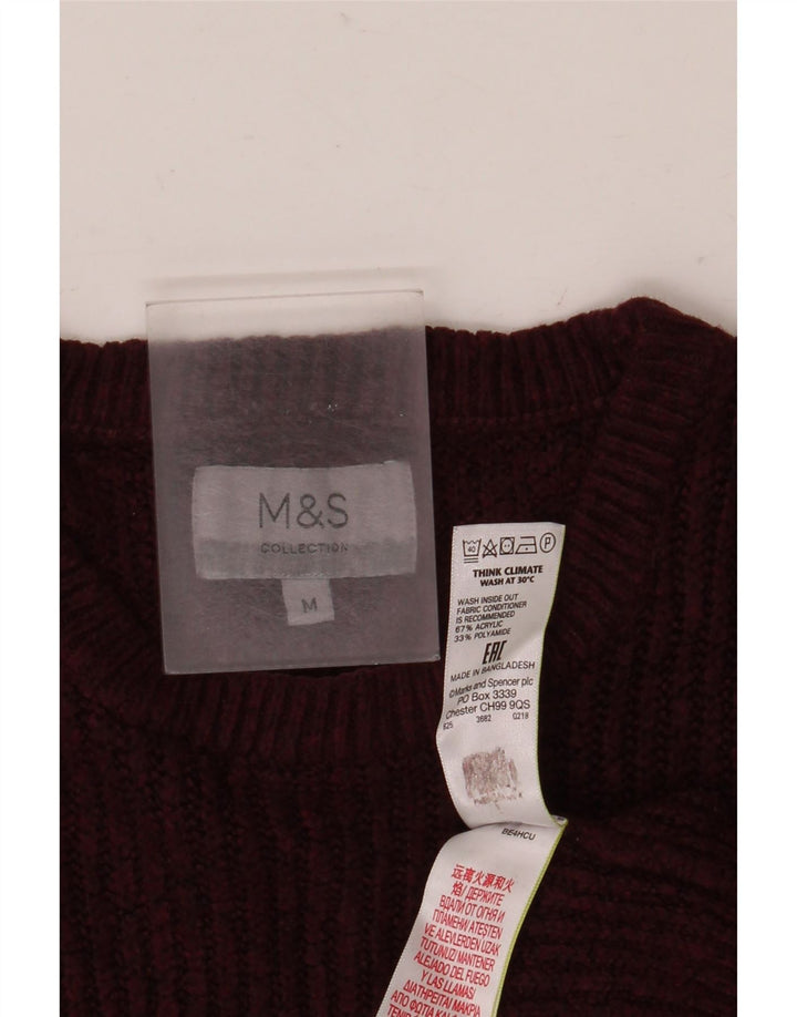 Maglione maglione girocollo da uomo Marks & Spencer medio bordeaux in acrilico