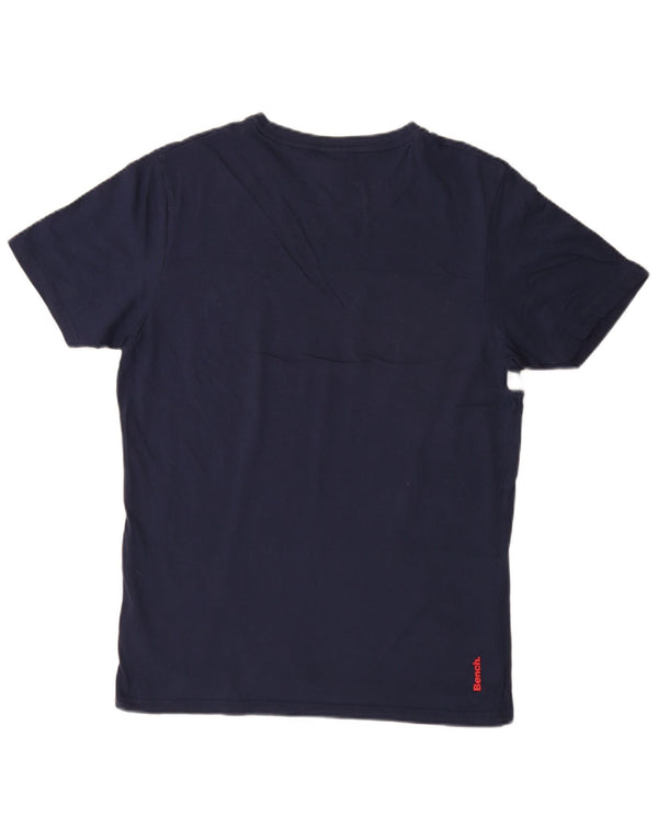 T-shirt grafica da uomo BENCH Top EU 52 Large blu navy in cotone color block