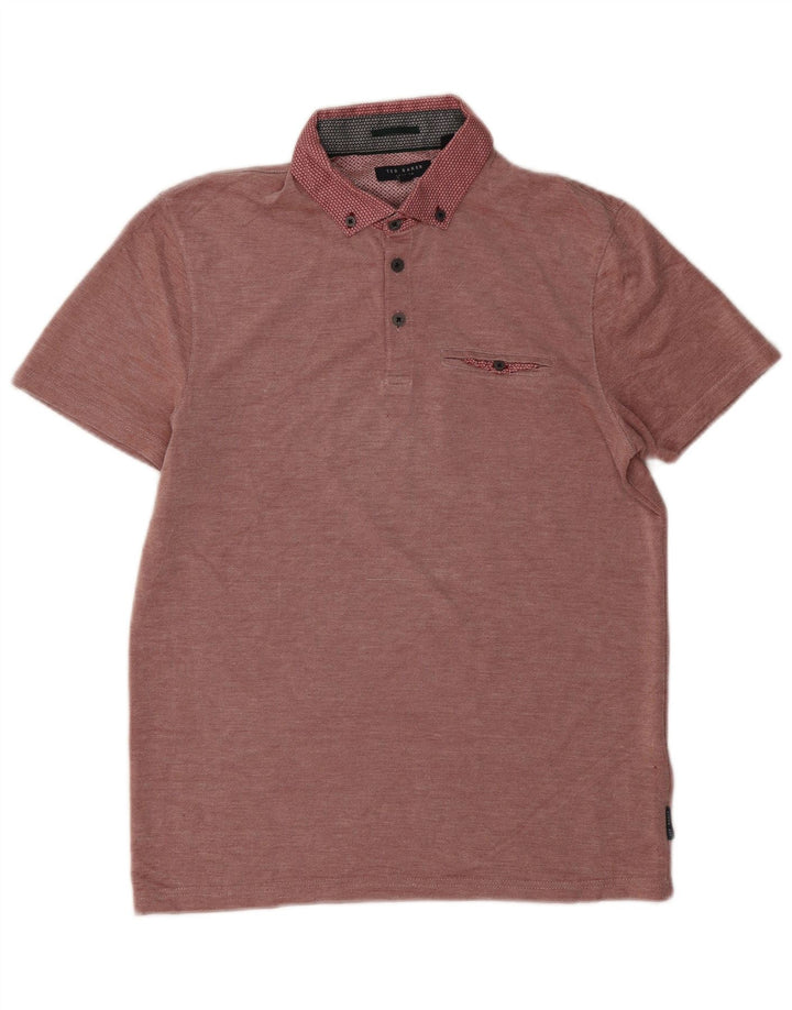 Polo da uomo Ted Baker taglia 3 media bordeaux modal