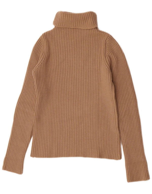 Maglione maglione da donna Stefanel con collo alto UK 12 Lana marrone medio