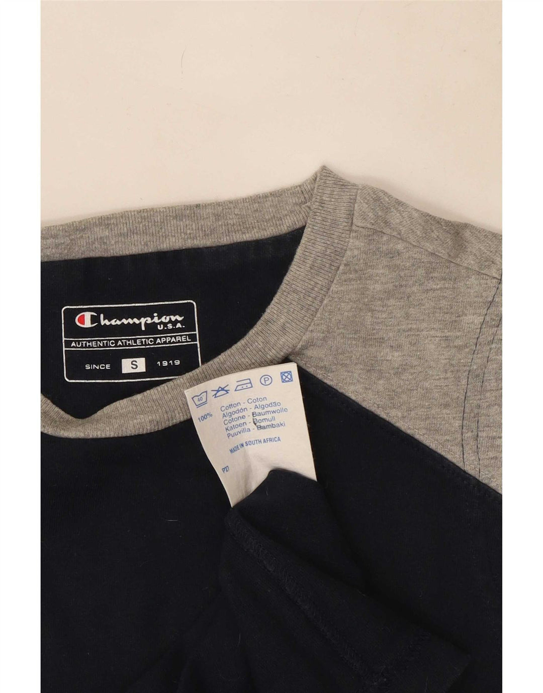 Canotta grafica da uomo Champion, piccola, in cotone color block blu navy