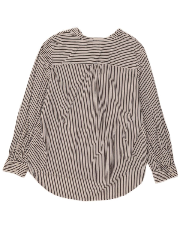 Camicia pullover da donna Marks & Spencer UK 16 grande cotone a righe bianche