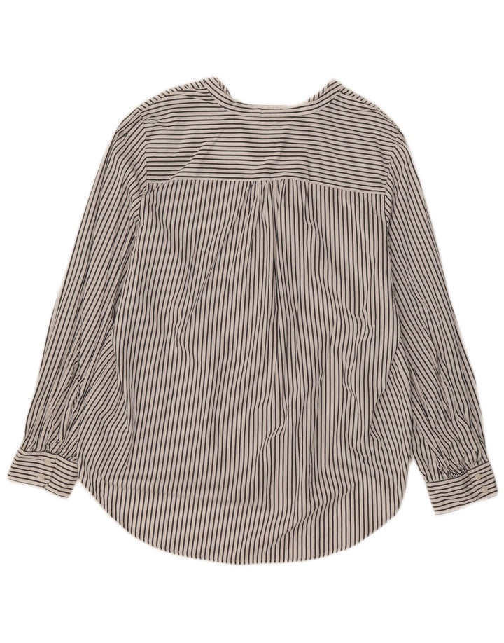Camicia pullover da donna Marks & Spencer UK 16 grande cotone a righe bianche
