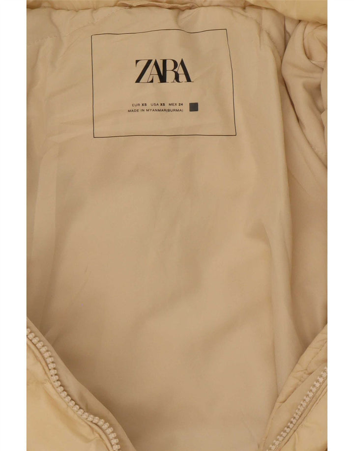 Cappotto imbottito oversize con cappuccio da donna Zara UK 6 XS Poliestere beige