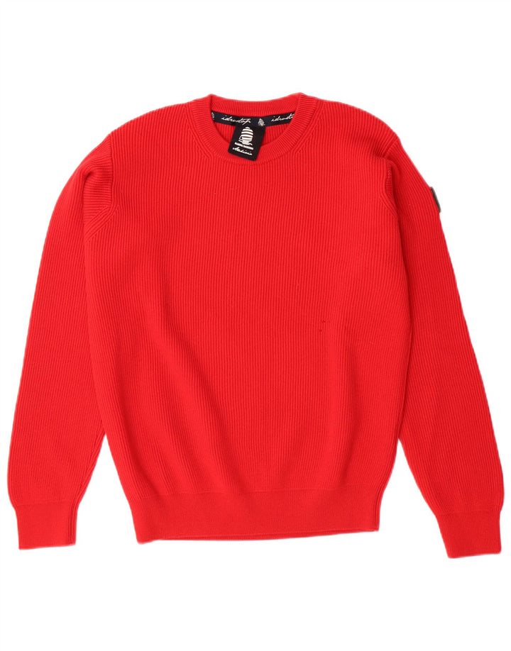 Maglione da uomo girocollo Marina Yachting piccolo rosso in lana vergine