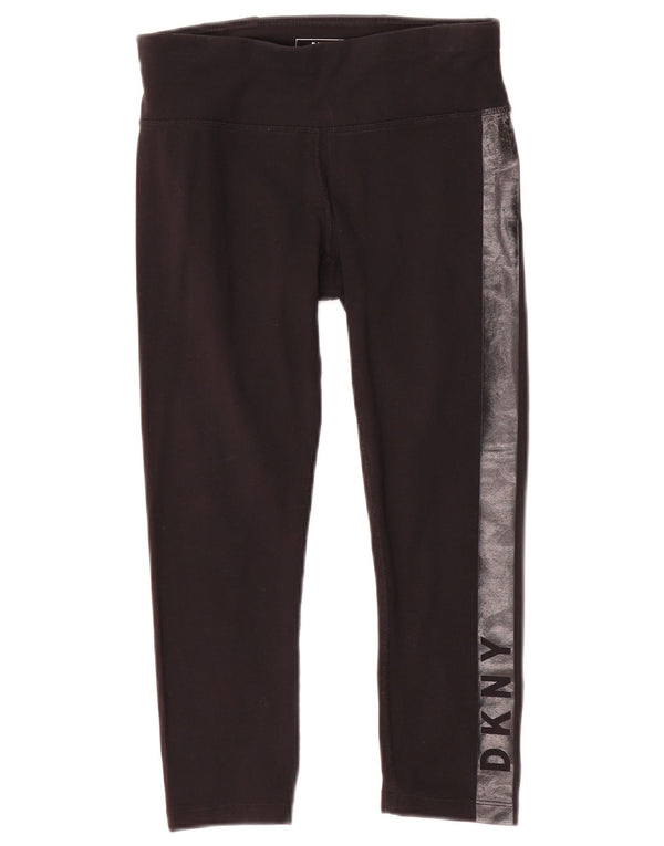 Leggings Capri grafici da donna Dkny UK 4 XS cotone color block nero