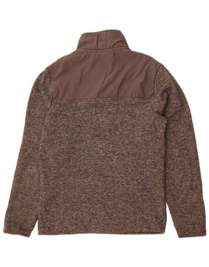 Felpa da uomo con collo con zip Mountain Warehouse Maglione piccolo grigio screziato
