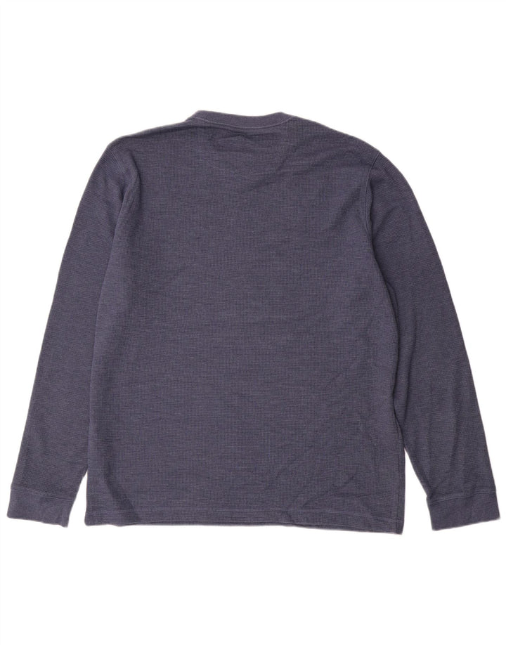 EDDIE BAUER Top da uomo a manica lunga grande in cotone blu