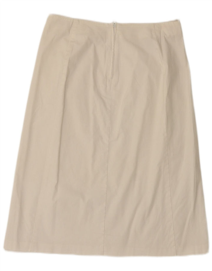 Gonna a trapezio da donna Benetton IT 42 media W28 cotone bianco