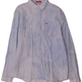TOMMY HILFIGER Camicia da uomo vestibilità regolare XL Blu Tie Dye in cotone