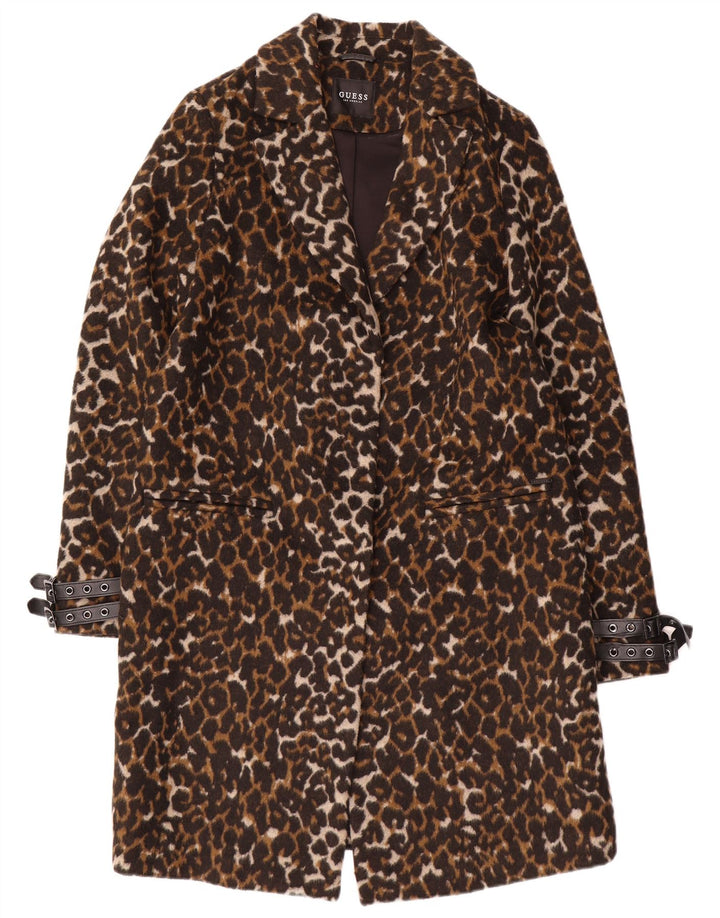 Cappotto GUESS da donna vestibilità ampia UK 6 XS multicolore stampa animalier
