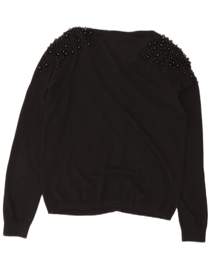 Maglione cardigan da donna Liu Jo UK 14 medio nero maculato