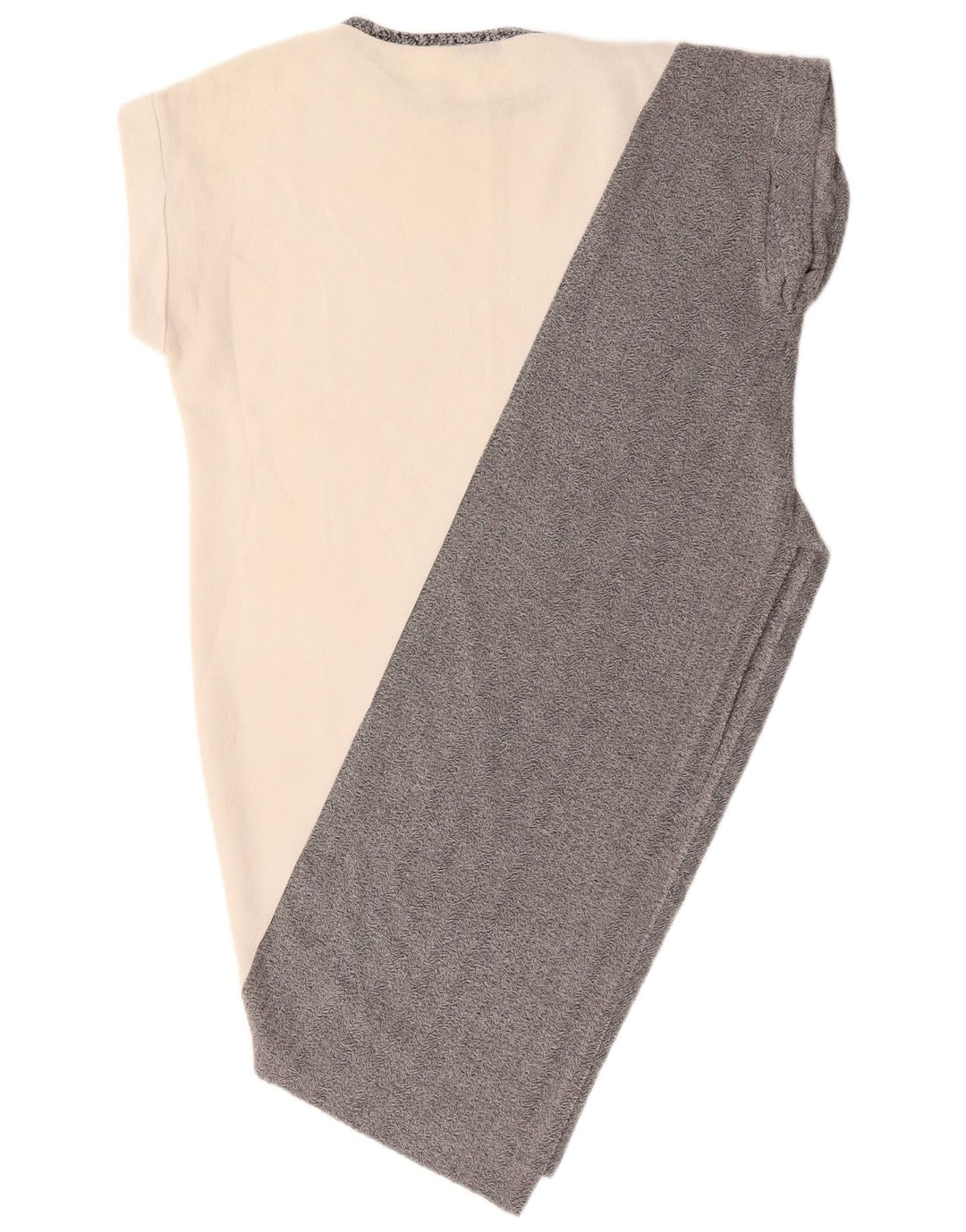 Abito asimmetrico da donna Zara UK 16 Large bianco color block