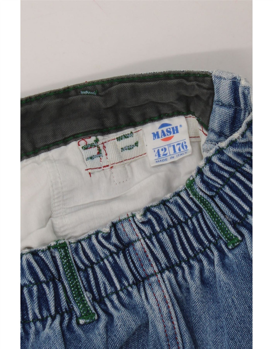 MASH Womens Denim Skirt IT 42 Medium W28 Blue Cotton Vintage Mash and Second-Hand Mash from Messina Hembry 