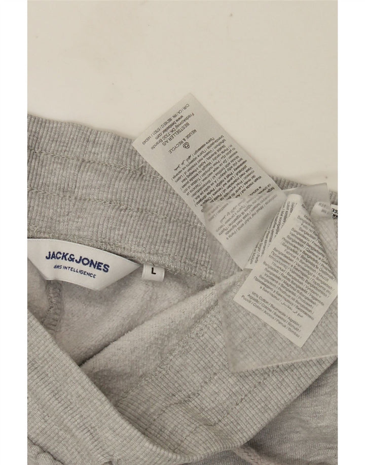 JACK & JONES Pantaloncini sportivi da uomo Large in cotone chiazzato grigio