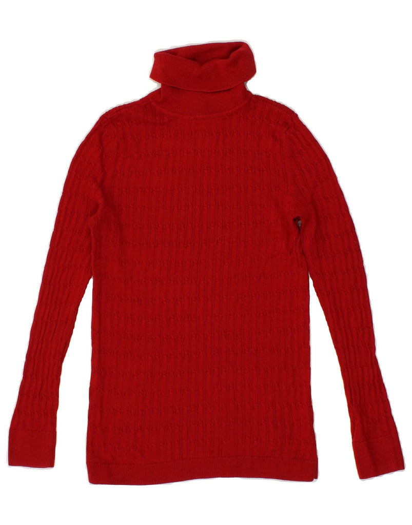 TALBOTS Womens Roll Neck Jumper Sweater UK 12 Medium Red Vintage Talbots and Second-Hand Talbots from Messina Hembry 