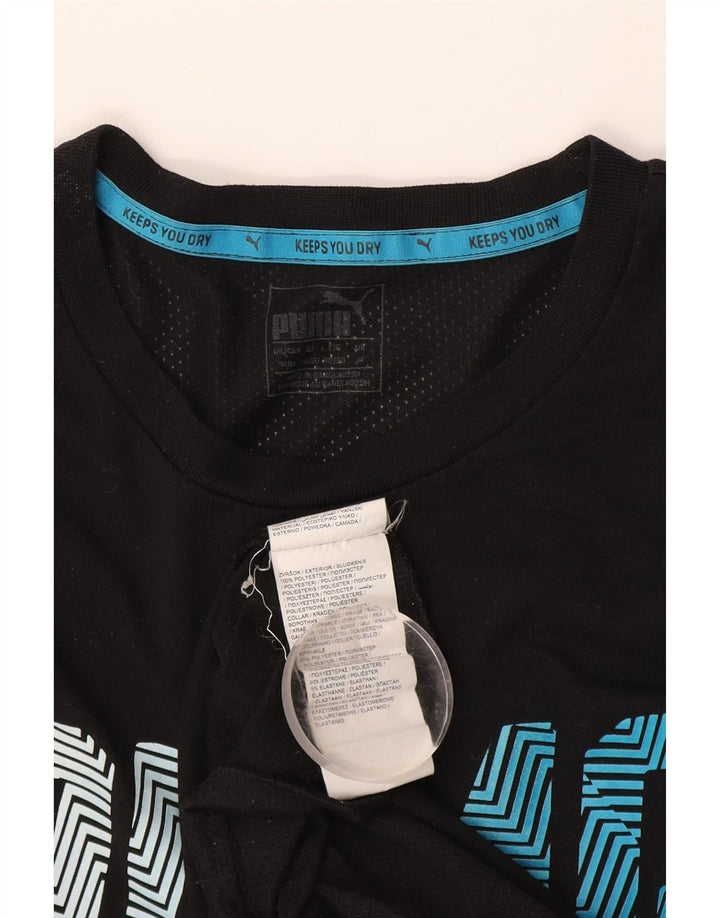 T-shirt grafica da uomo Puma Top in poliestere nero medio