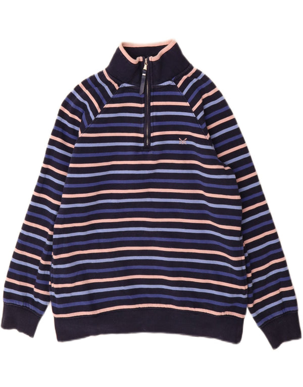Crew Clothing Felpa da donna Maglione UK 10 Small Blu Navy a righe