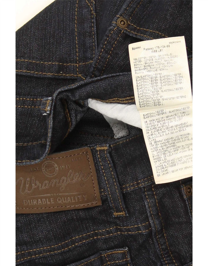Jeans dritti da uomo Wrangler vestibilità regolare W35 L32 cotone blu navy