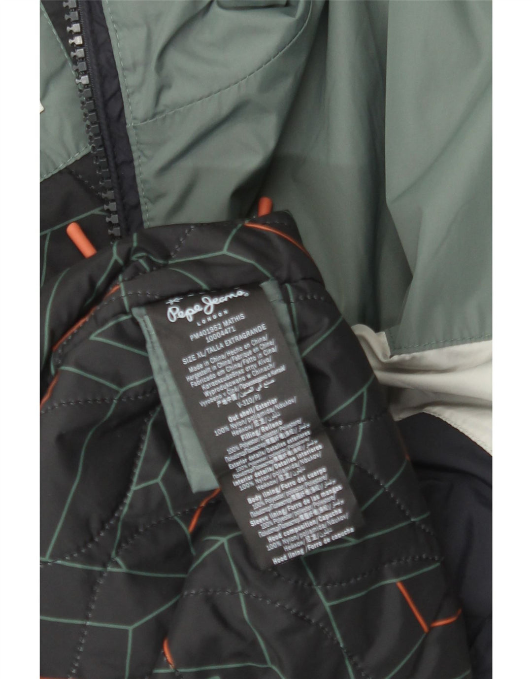 PEPE JEANS Giacca a vento con cappuccio da uomo UK 42 XL Blu navy Colourblock