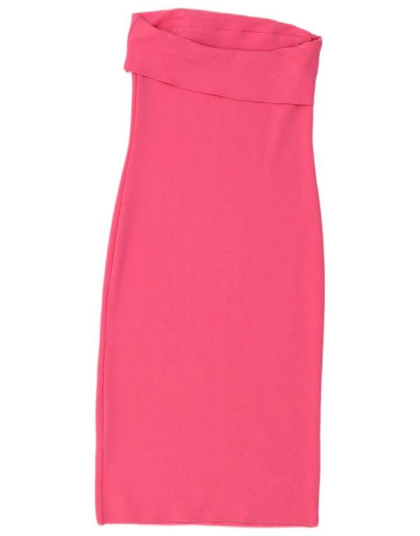 Abito senza spalline da donna Zara UK 14 Large Rosa in viscosa