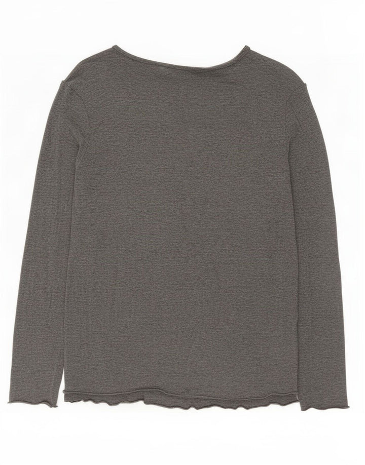 Top manica lunga grafica Zara da donna con motivo astratto UK 10 piccolo grigio