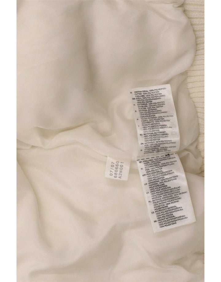 Giacca imbottita con grafica Adidas da donna UK 10 Small Poliestere bianco