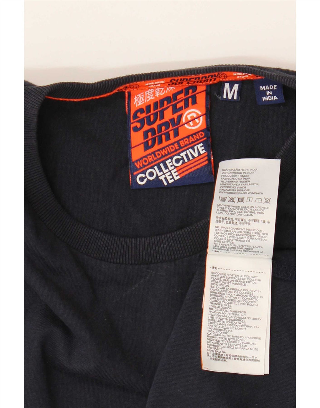 T-shirt da uomo Superdry Top in cotone blu navy medio